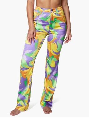 Weworewhat Danielle Bernstein saved by the bell flare colorful pants 105